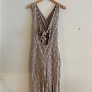 Free People Lace Cutout Sleeveless Jumpsuit VNeck Size 6